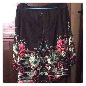 Sheer floral blouse